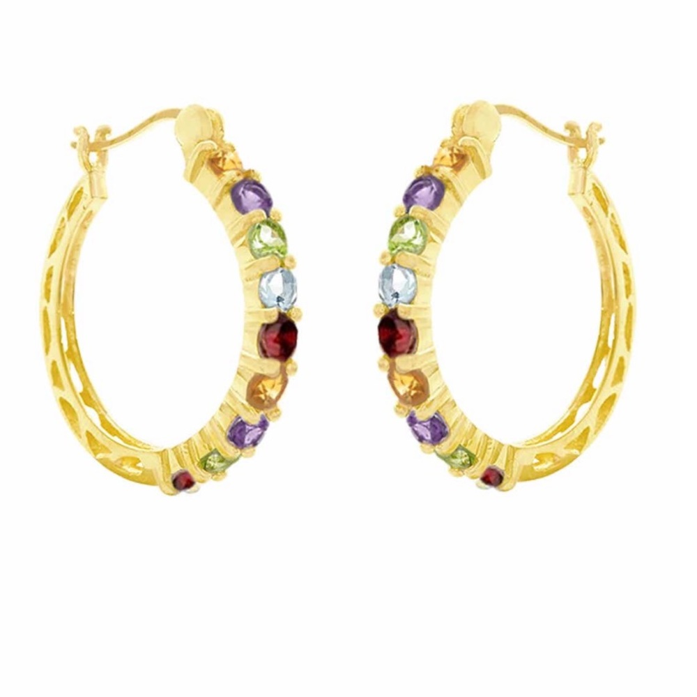 NWT Savvy Cie 18K Gold Plated Hoop Earrings